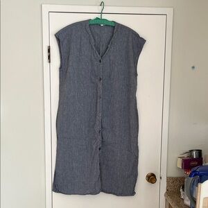 Eileen Fisher Chambray-Style Blue Top